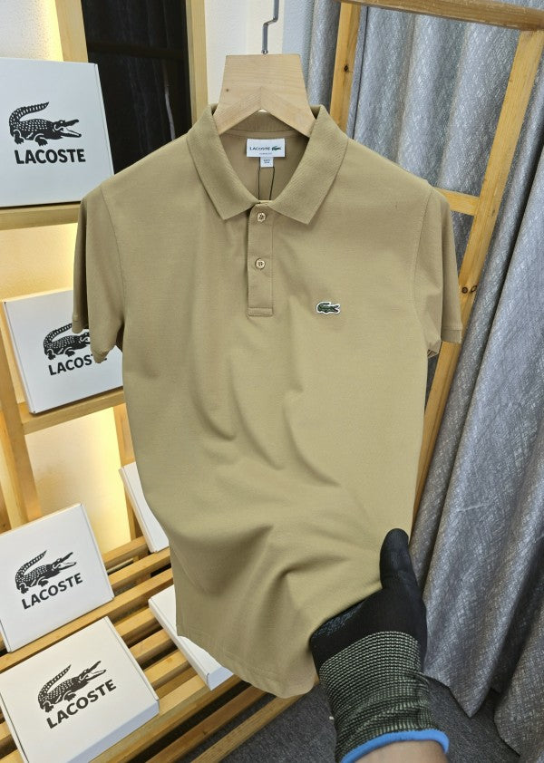 Lacostta Collar T Shirt Khakhi