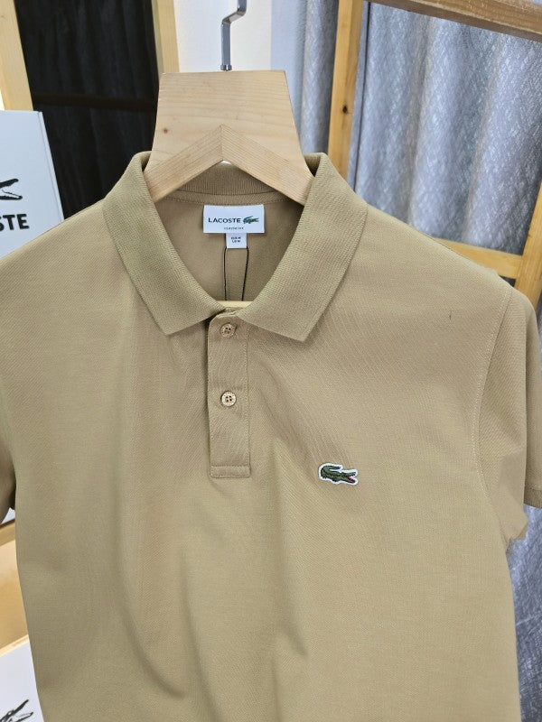 Lacostta Collar T Shirt Khakhi