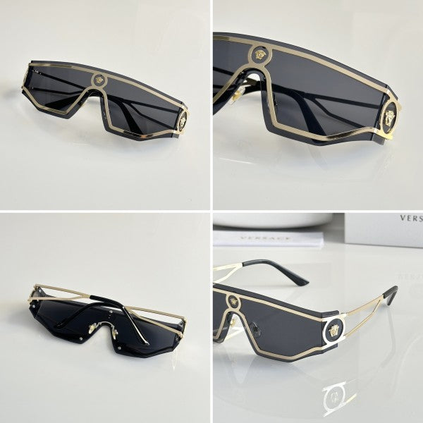 Verrsacee Gold Black Sunglasses