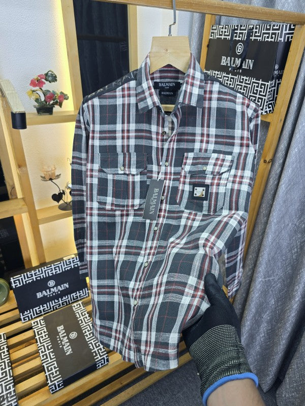 Ballmaiin Check Cotton Shirt 03