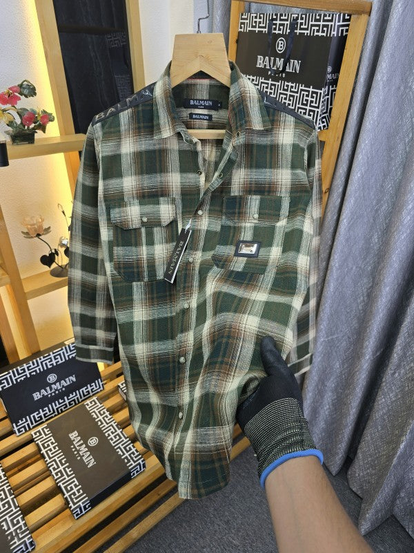 Ballmaiin Check Cotton Shirt 12