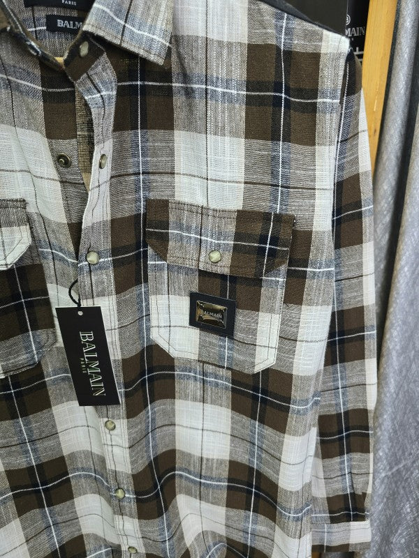 Ballmaiin Check Cotton Shirt 13