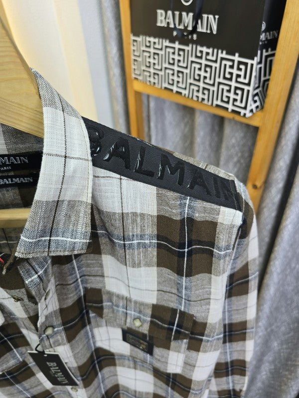 Ballmaiin Check Cotton Shirt 13