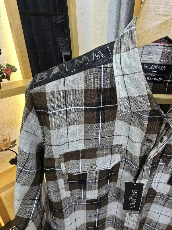 Ballmaiin Check Cotton Shirt 13