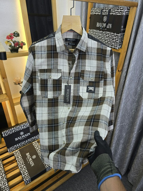 Ballmaiin Check Cotton Shirt 13