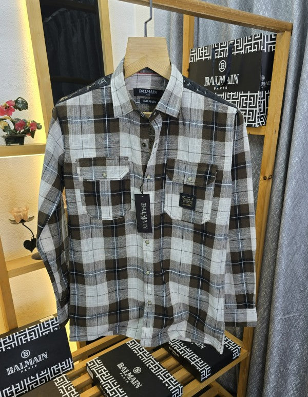 Ballmaiin Check Cotton Shirt 13