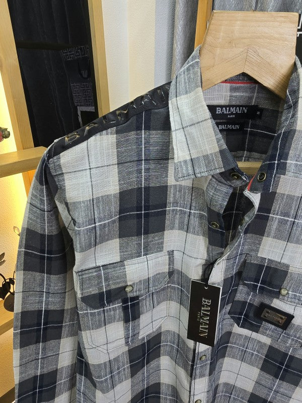 Ballmaiin Check Cotton Shirt 11