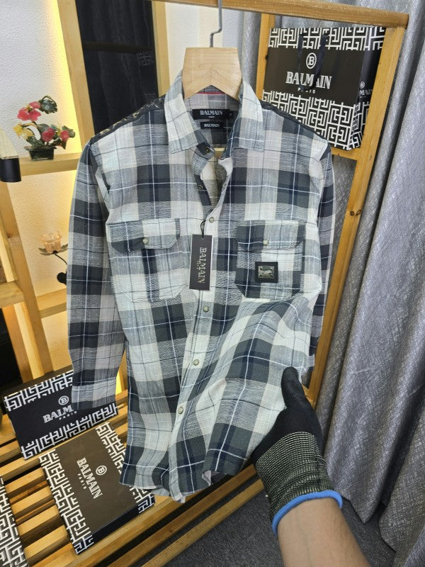 Ballmaiin Check Cotton Shirt 11