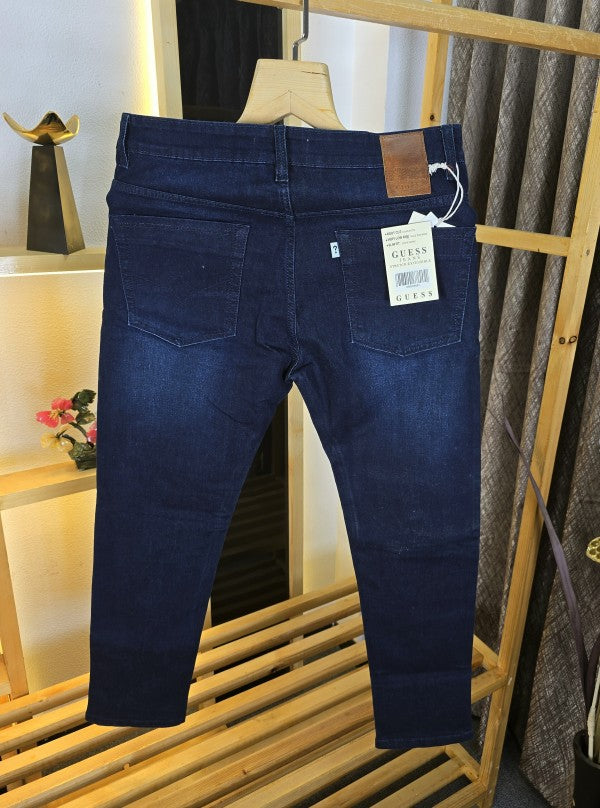 GUEES S POCKET PATTERN JEANS DARK BLUE