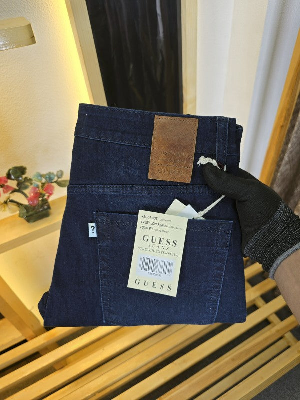 GUEES S POCKET PATTERN JEANS DARK BLUE