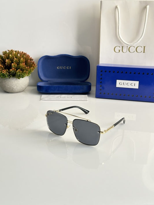 Gucci Gold Black Sunglasses