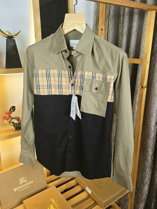 Burbeery  Cargo Shirt Black Biscuit