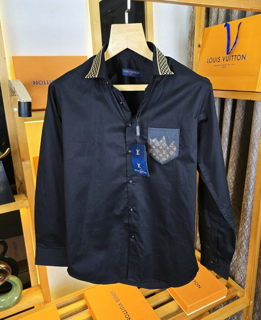 LouIis Vuiton's Collar Pattern Shirt Black